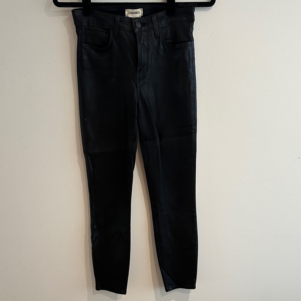 L'AGENCE Margot Coated Cropped Skinny Jean